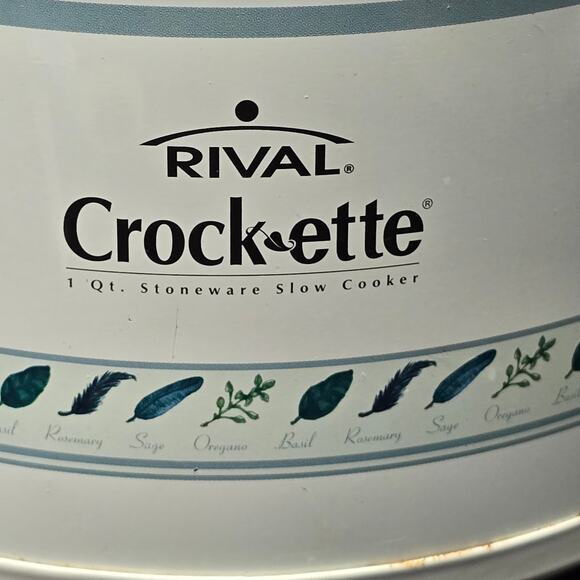 Vintage Rival Crock-ette 1 Qt. Stoneware Slow Cooker Crock Pot & Lid SCR100 - Picture 3 of 13